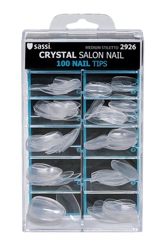 Crystal Medium Stiletto Tip Nail 100tips