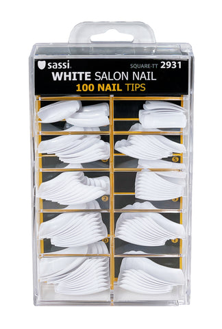 White Square Traditional Tip Nail 100tips