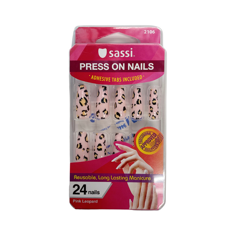 Press On Nails Pink Leopard 2106