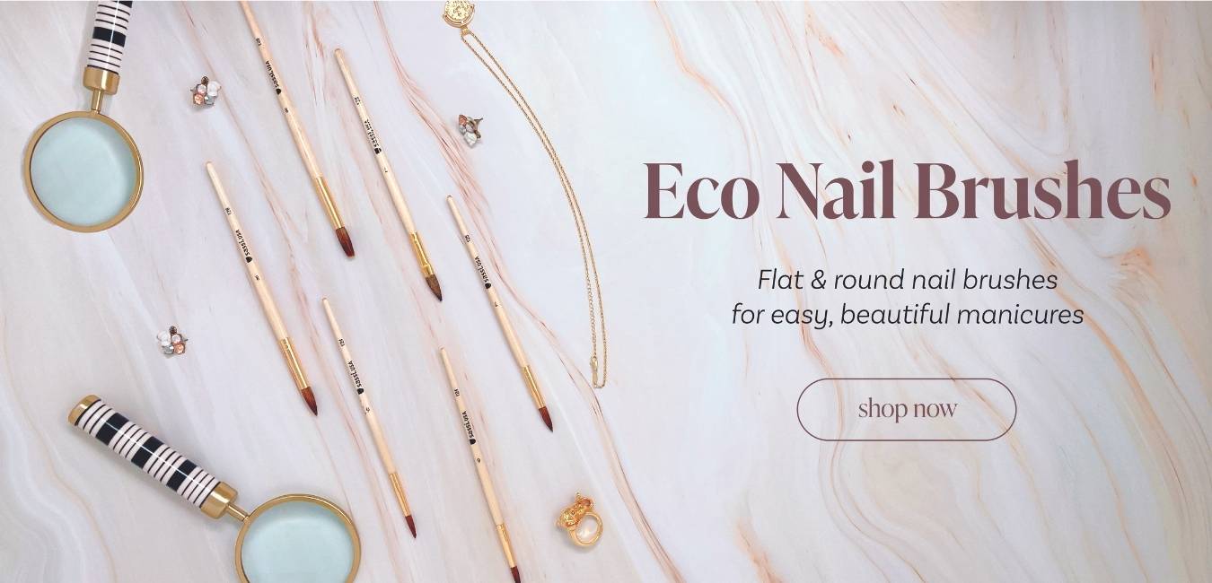 Eco Nail Brushes - Flat & round nail brushes for easy, beautiful manicures