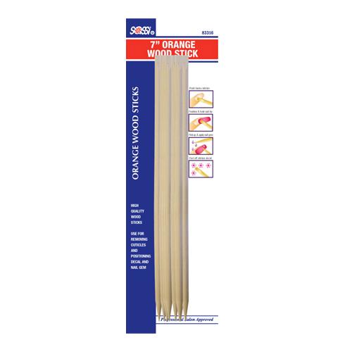 7" Orange Wood Stick (10Pcs)