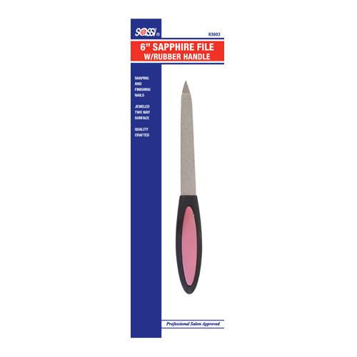 [BLISTER ITEM] 6" Sapphire File W/ Rubber Handle