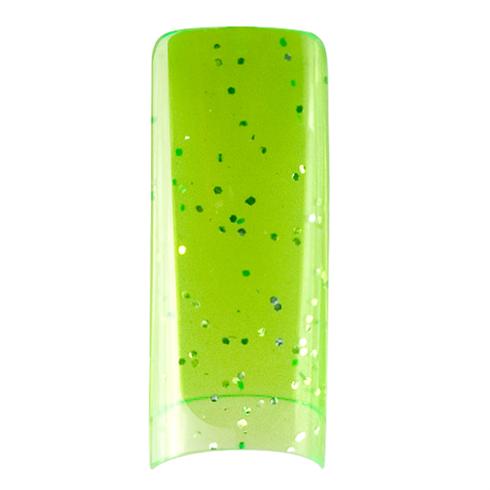 Transparent Glitter Green 100tips