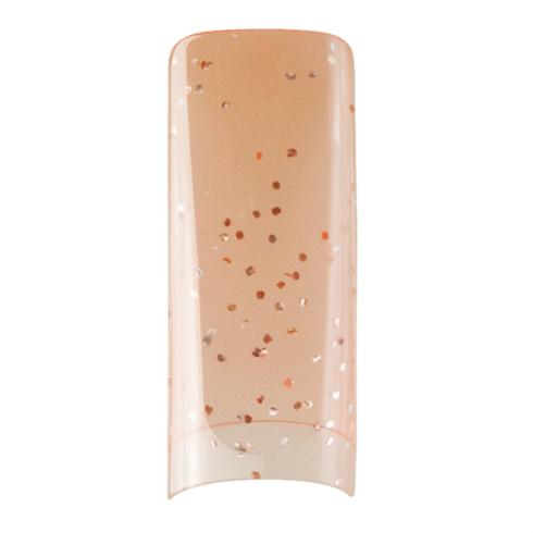 Transparent Glitter Peach 100tips