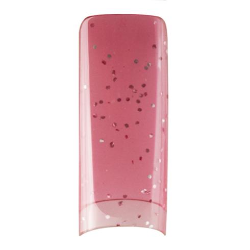 Transparent Glitter Pink 100tips